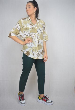 VINTAGE BROWN GRAPHIC HAWAIIAN SHIRT