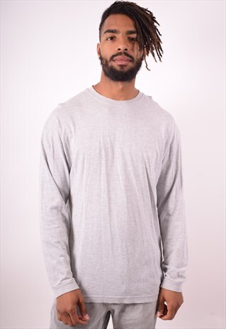 LEE MENS VINTAGE TOP LONG SLEEVE LARGE GREY 90S