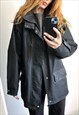 Black Waterproof Urban City Street Wear Jacket Coat Parka XL
