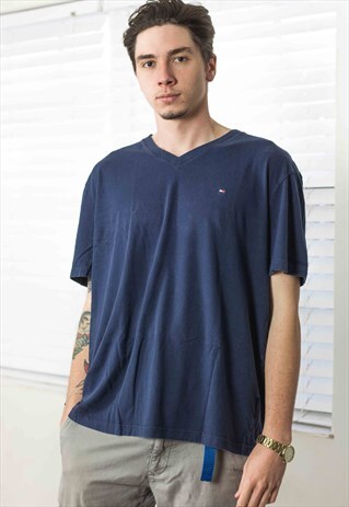 VINTAGE TOMMY HILFIGER T-SHIRT LOGO 90S XL 7.3