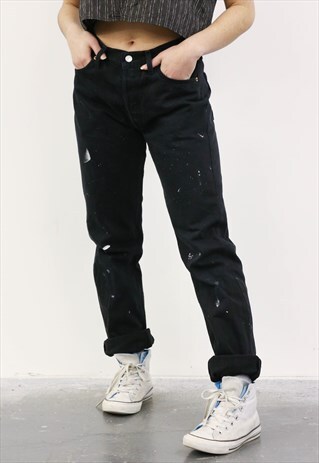 LEVI'S VINTAGE BLACK PAINT 501 MOM JEANS