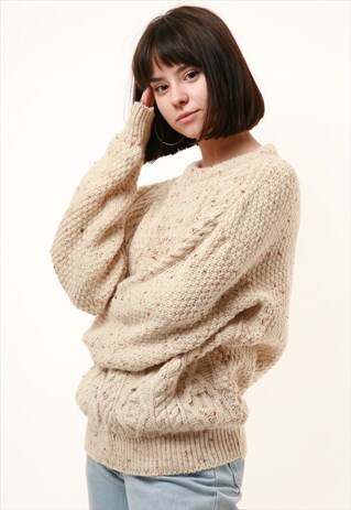 90S VINTAGE BRITISH WOOL KNITWEAR SWEATER JUMPER 15055