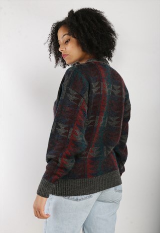 VINTAGE PATTERNED KNIT JUMPER Z1044