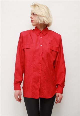 VINTAGE 80' AMAZING BEAUTIFUL SIMPLY RED SHIRT
