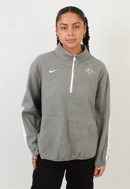 Women's Nike Jackrabbits Grey Fleece Zip Neck Sweatshirt