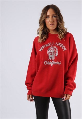 SWEATSHIRT JUMPER CHIEFTAINS OVERSIZED PRINT UK 18 (G9DU)