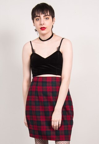 VINTAGE 90'S TARTAN CHECK MINI SKIRT