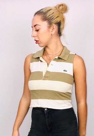VINTAGE REWORKED LACOSTE POLO CROP TOP