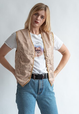 VINTAGE 80S SPARKLING FUNKY PARTY VEST