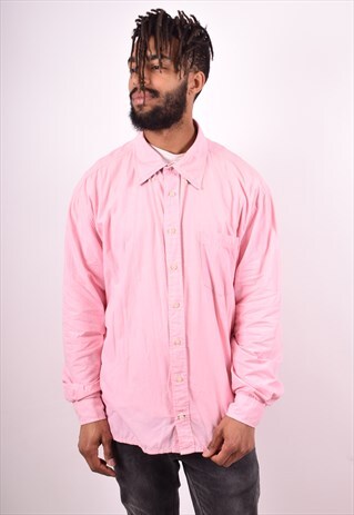 TOMMY HILFIGER MENS VINTAGE SHIRT XXL PINK 90S