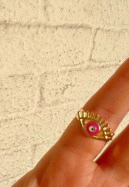 Freisana Evil Eye Ring - Pink