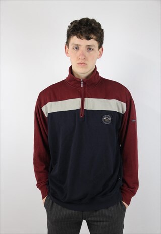 VINTAGE PATTERNED 90S 1/4 ZIP SWEATSHIRT