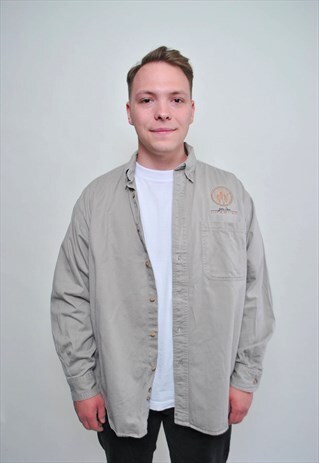 MEN'S FARMER SHIRT, VINTAGE VILLAGE BUTTON DOWN SHIRT 90'S