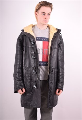 MENS VINTAGE SHERLING JACKET XL BLACK 90S