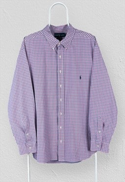 Ralph Lauren Check Shirt  Pink Blue Classic Fit Mens XXL