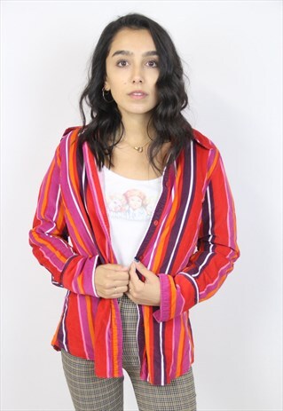 VINTAGE 90'S STRIPED FUNKY CORD SHIRT