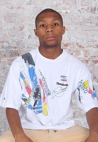 VINTAGE REEBOK LOGO GRAPHIC T-SHIRT WHITE