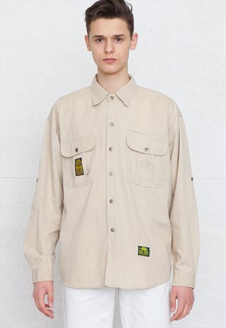 VINTAGE BEIGE CAMEL LONG SLEEVE SHIRT