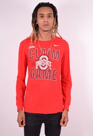 NIKE MENS VINTAGE TOP LONG SLEEVE MEDIUM RED 90S