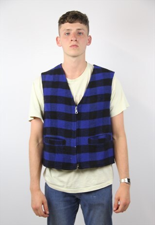 VINTAGE CHECK SLEEVELESS JACKET