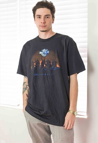 VINTAGE HARLEY DAVIDSON T-SHIRT LOGO 90S XL 9.6