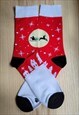 DEER PATTERN COZY CHRISTMAS SOCKS IN RED