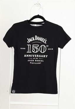 Vintage Jack Daniel's Crewneck Print T-shirt Black