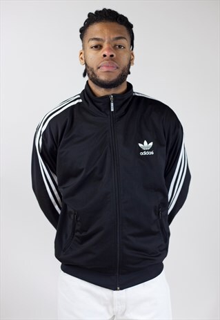 VINTAGE ADIDAS BLACK ZIP UP 90'S JACKET