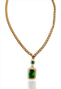 Emerald Green Stone Necklace 