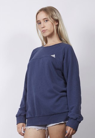 VINTAGE 90'S ADIDAS LOGO NAVY CLASSIC SWEATER