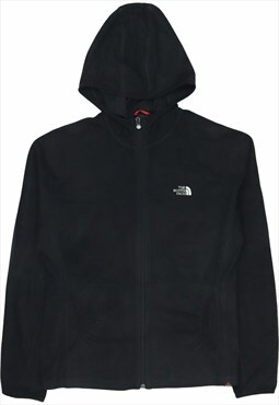 The North Face 90's Spellout Hooded Zip Up Hoodie Large Blac
