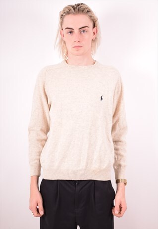 POLO RALPH LAUREN MENS VINTAGE JUMPER SWEATER MEDIUM 90S