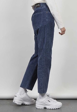VINTAGE 80'S SCHOTT BLUE CORDUROY JEANS