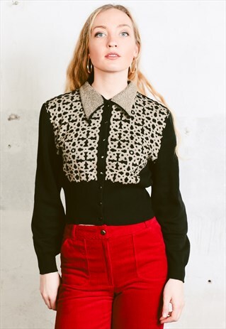 VINTAGE 80S CROPPED CARDIGAN