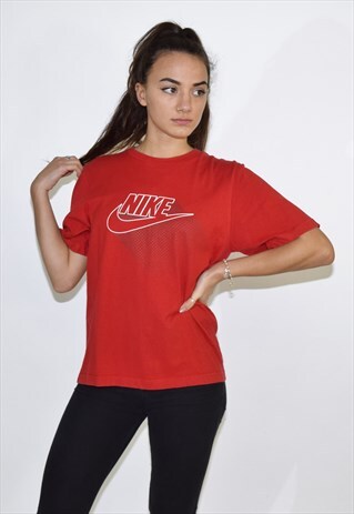 VINTAGE 90S RED NIKE ROUND NECK T SHIRT