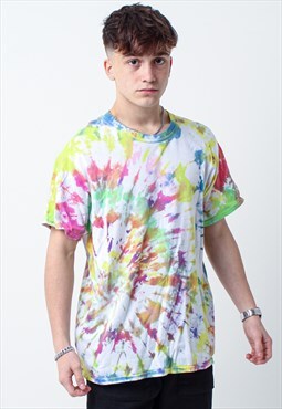Vintage Tie Dye Graphic T-Shirt in Multi-coloured Large