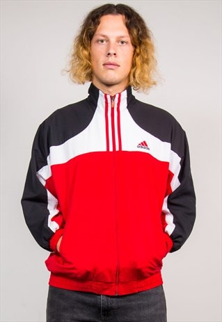 90'S RETRO ADIDAS TRACKSUIT RED JACKET