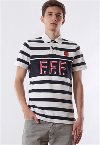 VINTAGE NIKE FRANCE WHITE BLACK STRIPED
