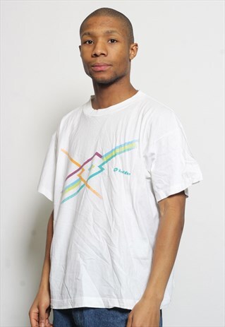 VINTAGE LOTTO PRINT LOGO T-SHIRT WHITE