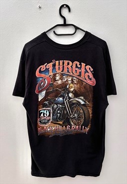 Sturgis motorbike week black graphic T-shirt large 