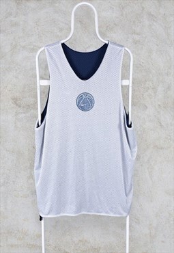 Vintage Nike Reversible Basketball Vest Jersey Blue Grey L