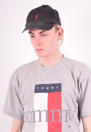 POLO RALPH LAUREN MENS VINTAGE CAP ONE SIZE BLACK 90S