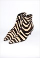 Vintage Y2K zebra print heel shoes in beige / brown