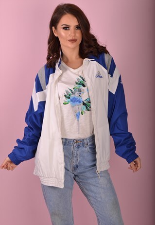 WHITE ADIDAS SHELL JACKET GTJ3398