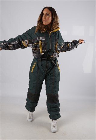VINTAGE FULL SKI SUIT SNOW SPORTS UK L 14 (J2Q)