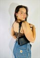 VINTAGE SIZE S POLO RALPH LAUREN CORDUROY CORSET IN BROWN