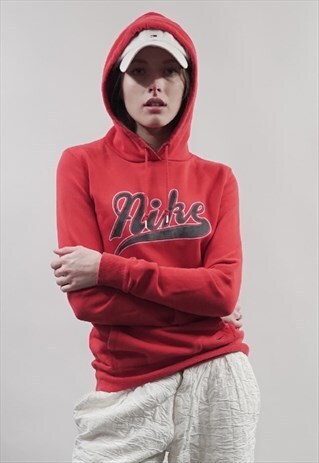 VINTAGE 90'S NIKE LOGO RED HOODIE