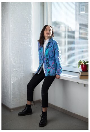 VINTAGE 90'S MULTI COLOUR ABSTRACT PRINT BLAZER