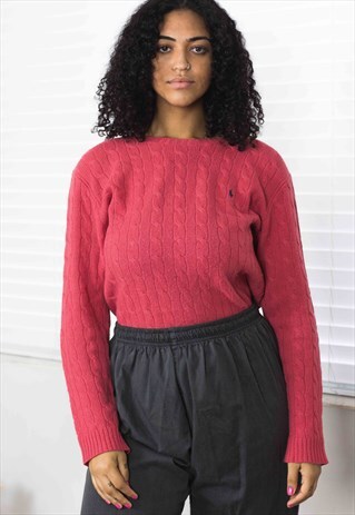 VINTAGE POLO RALPH LAUREN SWEATER JUMPER LOGO 90S L 9