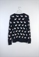 VINTAGE JUMPER CHRISTMAS DOGS IN BLACK M